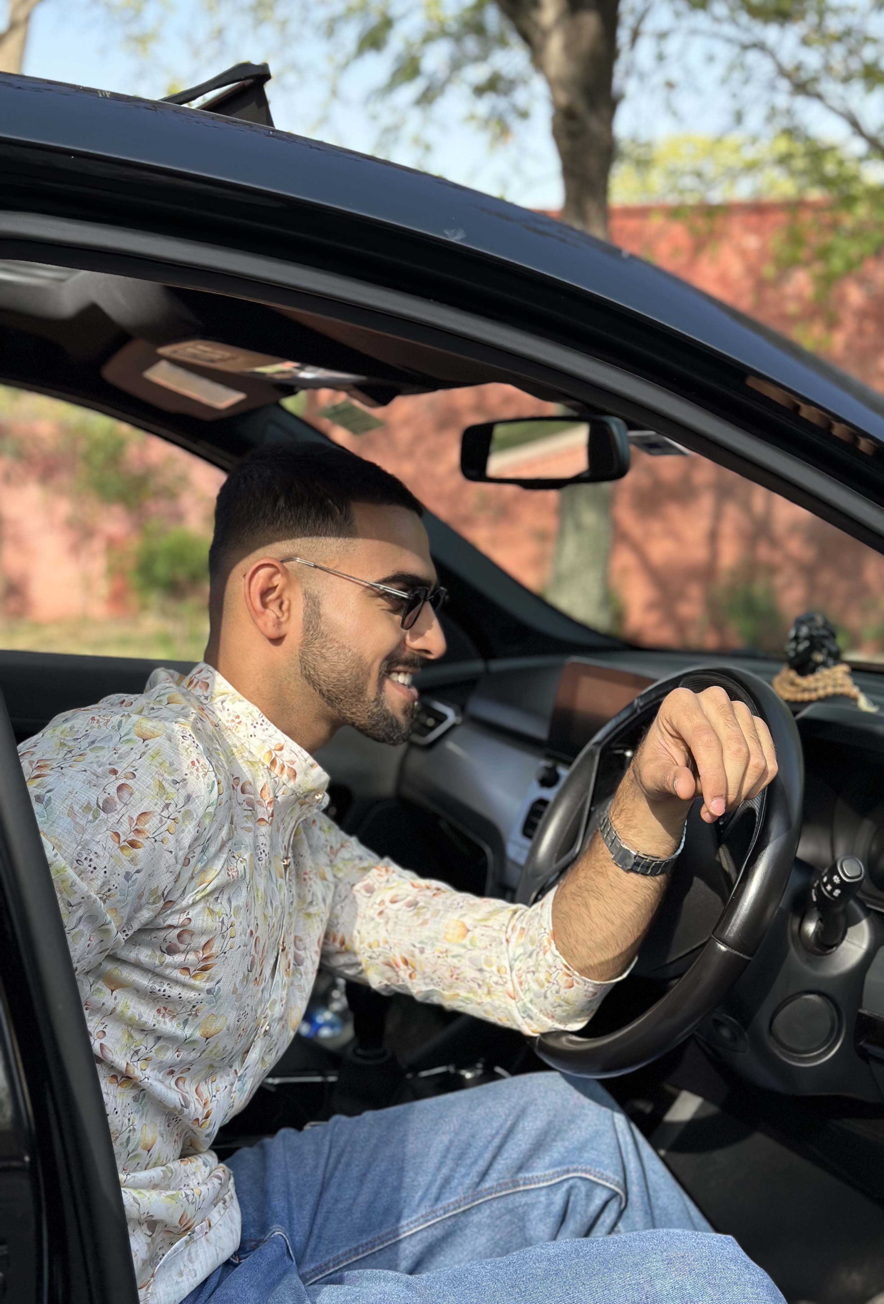 Yellow Abstract Printed Short Kurta